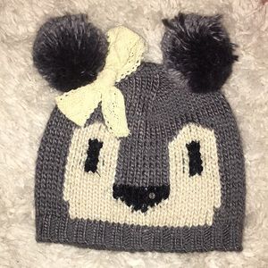 Koala puff ball beanie